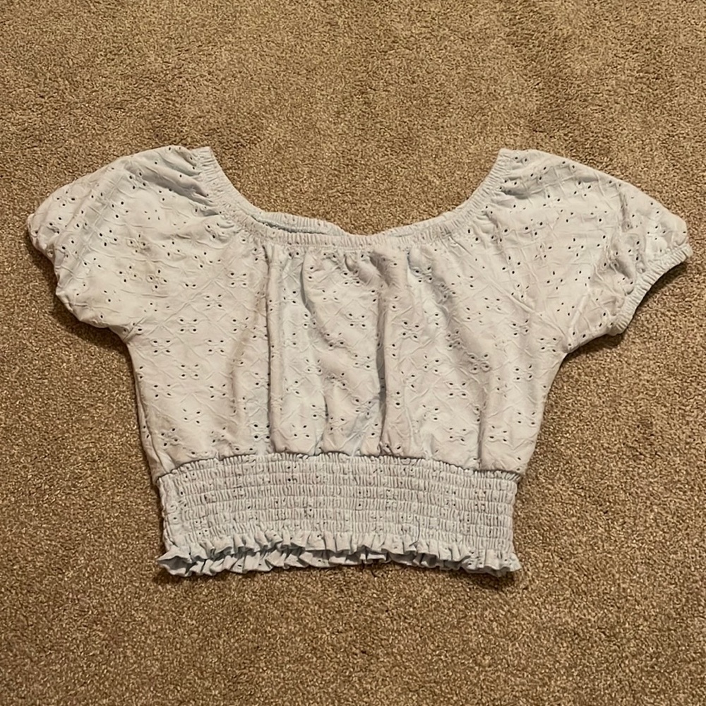 Light blue crop top